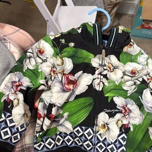 Dolce & Gabbana Black Floral Kids Jacket